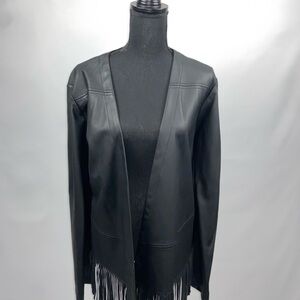 Black Jacket with Fringe Size 2X Bernardo